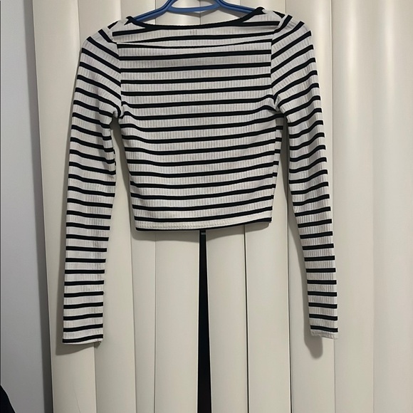 Black and White Striped Women's Top - Picture 2 of 2